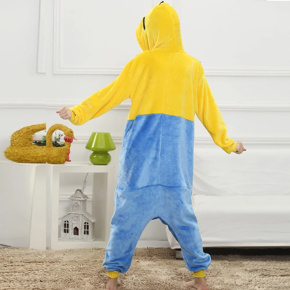 Minions Onesie Animal Kigurumi Pajamas Adult Sleep Winter Costume Kawaii Women Overall Halloween Party Soft Flannel Jumpsuit  (2)