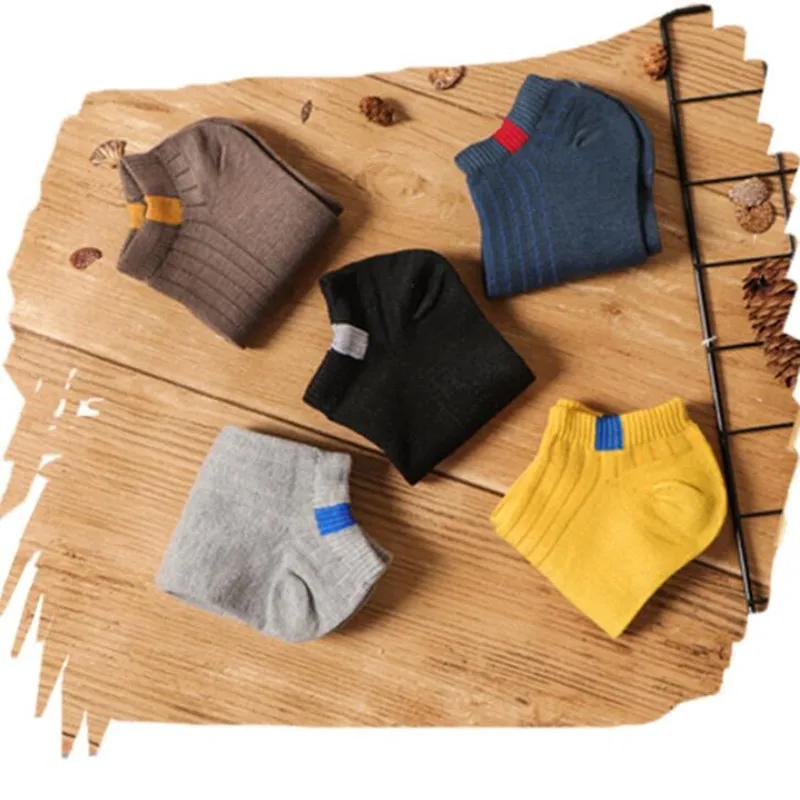 

Spring and Autumn Men's Boat Socks Simple Imitation Cloth Couples Men and Women Socks Sports Cotton Socks Wholesale 10pairs
