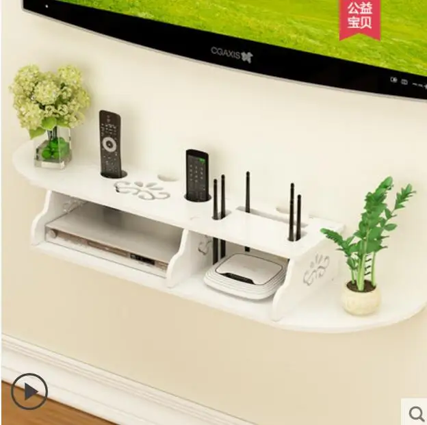 

Puncture - free living room TV wall set-top box rack rack router storage box