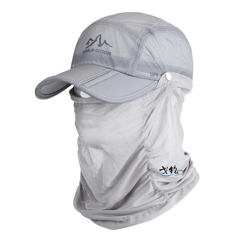 Foldable Blue Fishing Cap Outdoor Sport Hiking Visor Hat UV Protection