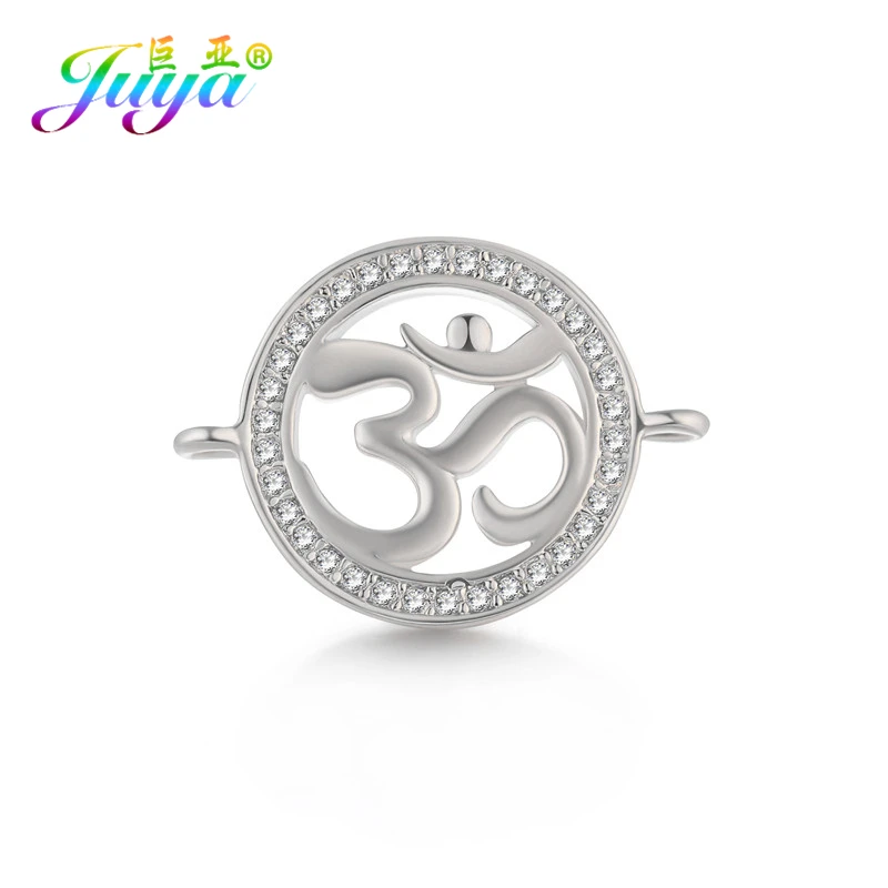 

Juya DIY Jewelry Findings Handicraft OM Charm Connector Accessories For Women Men Yoga Jewelry Bracelet Necklace Earrings Making