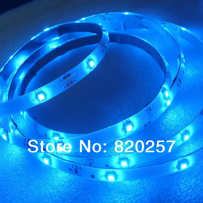 

free shipping 5m reel 12v 30leds per meter led strip lights with 3-chip 5050 smd superbright blue color