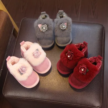 

Baby Soft Bottom Toddler Shoes Pearl Fall And Winter Baby Cotton Shoes Thick Warm Children Shoes Infant Winter Boots