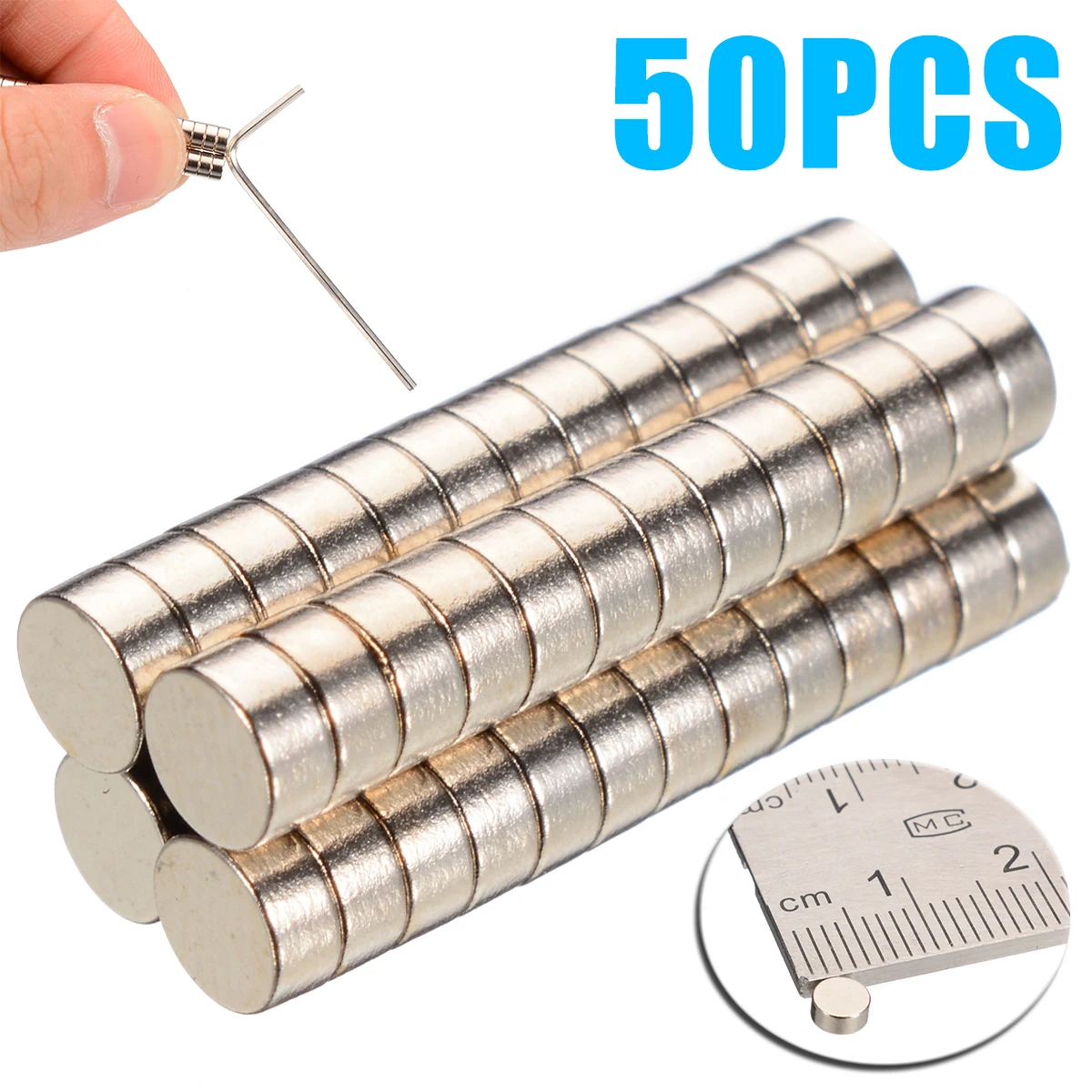 

50pcs 4x2mm Super Strong Powerful N35 Round Disc Rare Earth Fridge Crafts NdFeB Permanet Magnets Mini Small Round Disc
