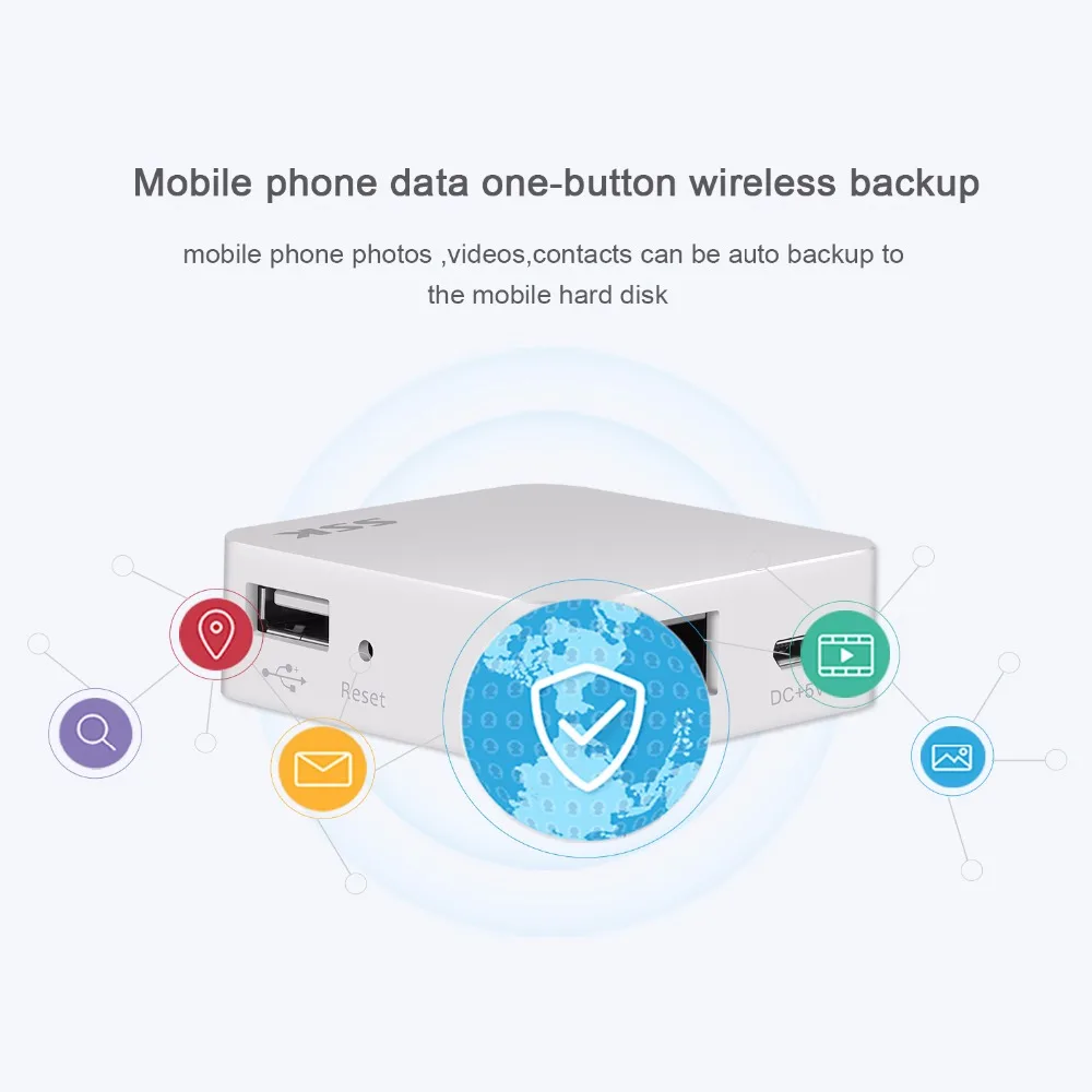 SSK SW001 WiFi External Hard Drive Smart Hard Disk Adapter Personal Cloud Storage Auto Backup Change Hard Drive Personal Cloud