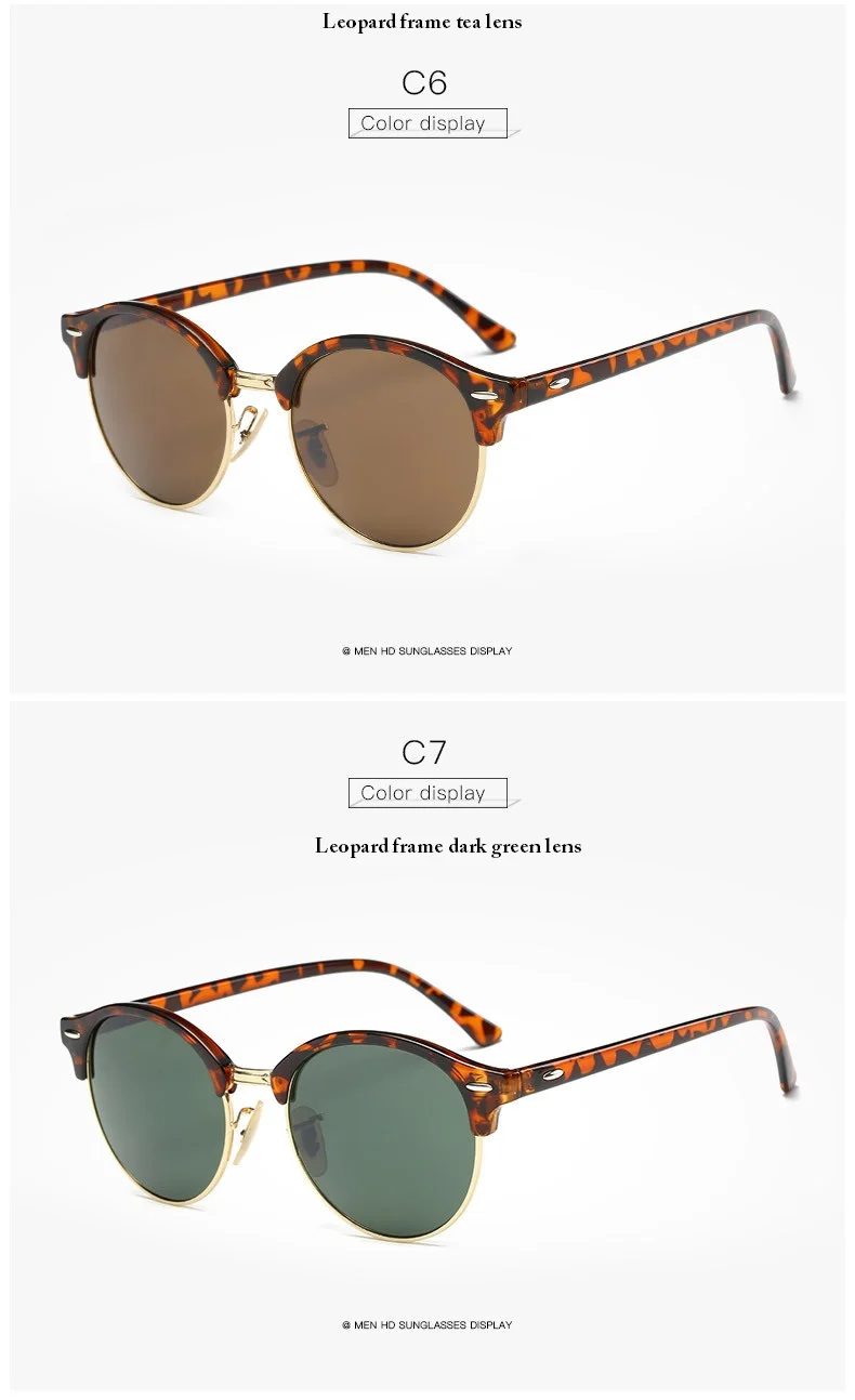 Hot Rays Sunglasses Women Popular Brand Designer Retro men Summer Style Sun Glasses Rivet Frame Colorful Coating Shades