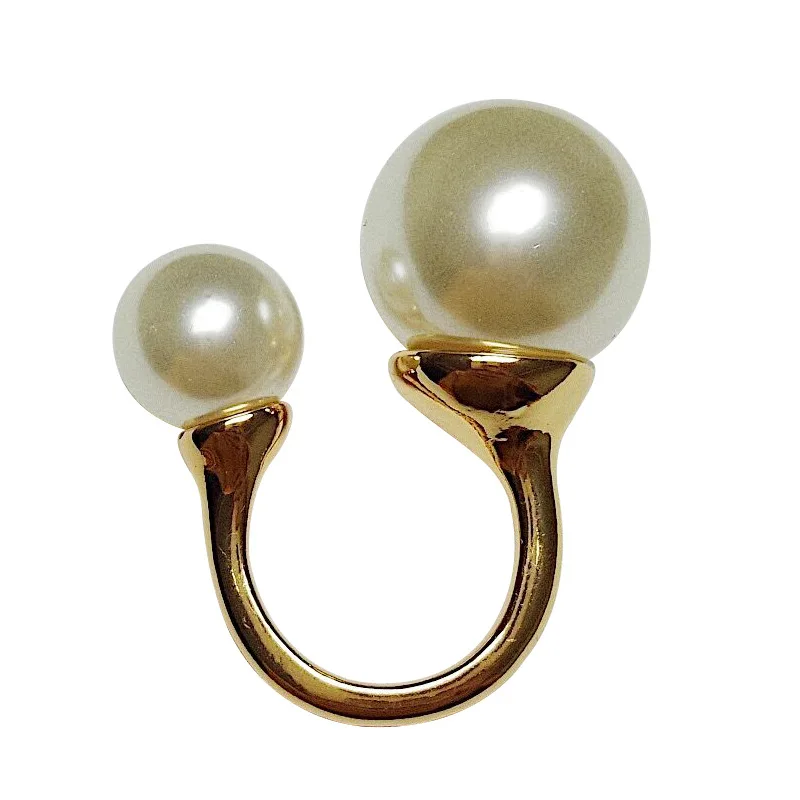 

Big and Small 2 Sizes Simulated Pearl Opening Adjustable Women Ring