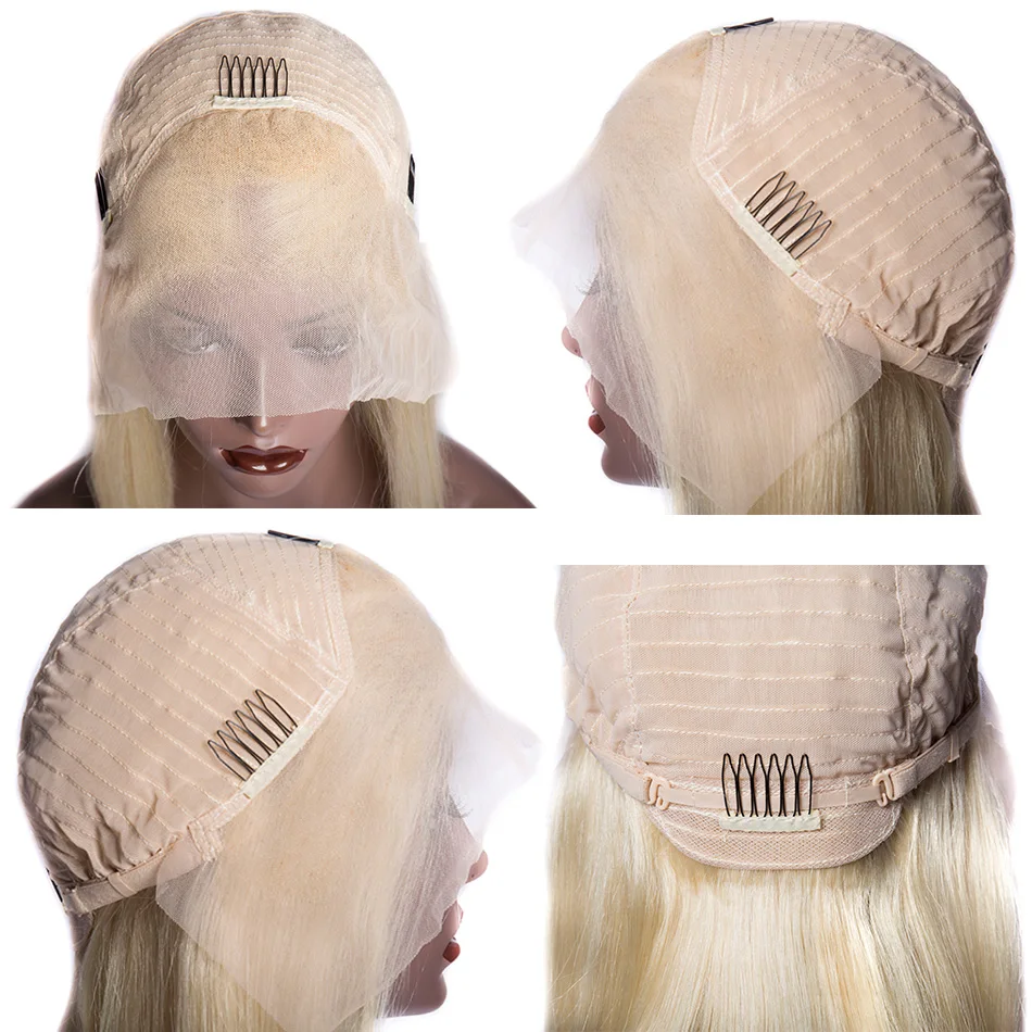 150-Density-Lace-Front-Human-Hair-Wigs-613-Blonde-Short-Bob-Straight-Lace-Front-Wig-Brazilian
