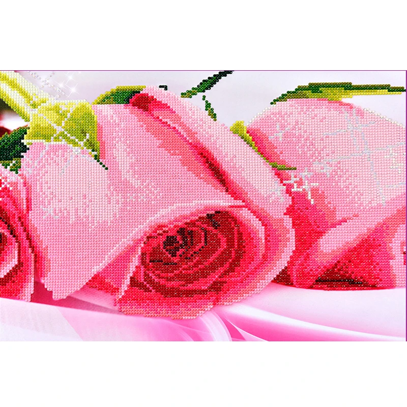 5D DIY Алмазная картина розовая роза вышивка крестиком для алмазной вышивки Алмазная декоративная мозаика картины 120X47 см