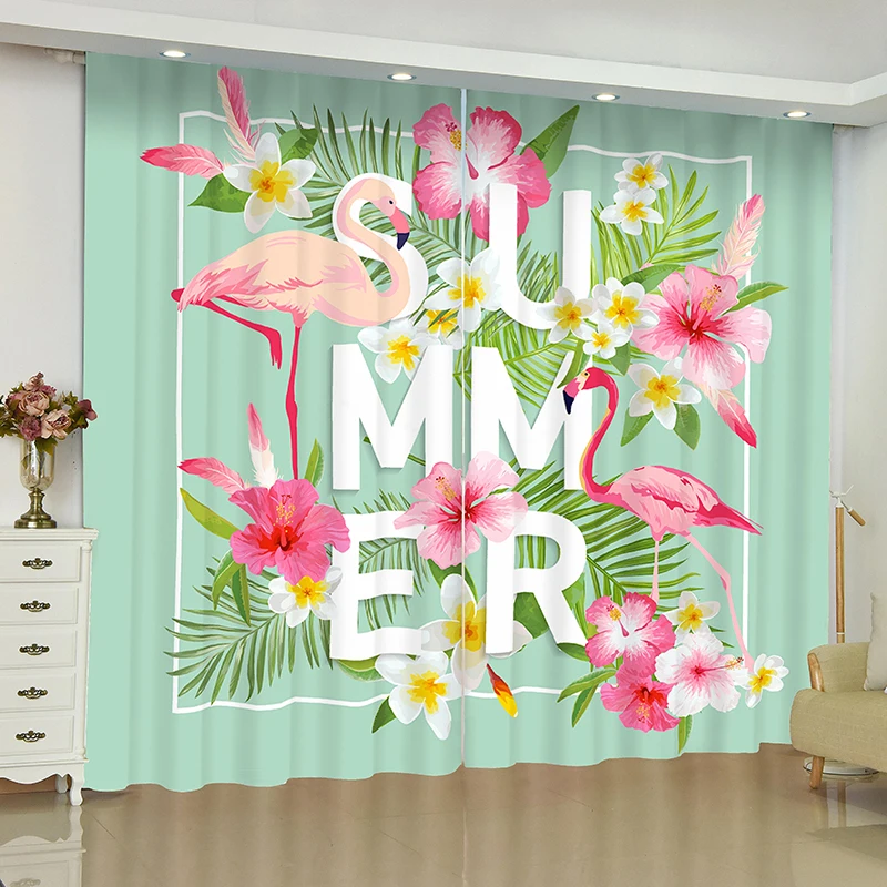 

Flamingo curtains for window Rainforest Flamingo blinds finished drapes window blackout curtains parlour room blinds curtain