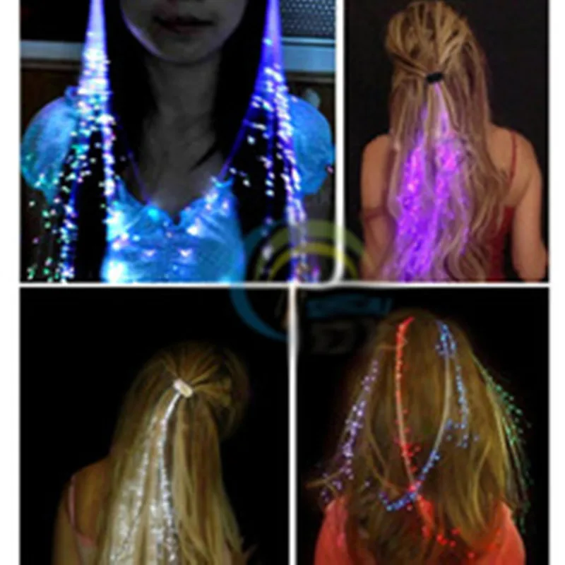 

1pcs Glow Blinking Hair Clip Flash LED Braid Show Party Decoration Colorful Luminous Braid Optical Fiber Wire Hairpin Christmas