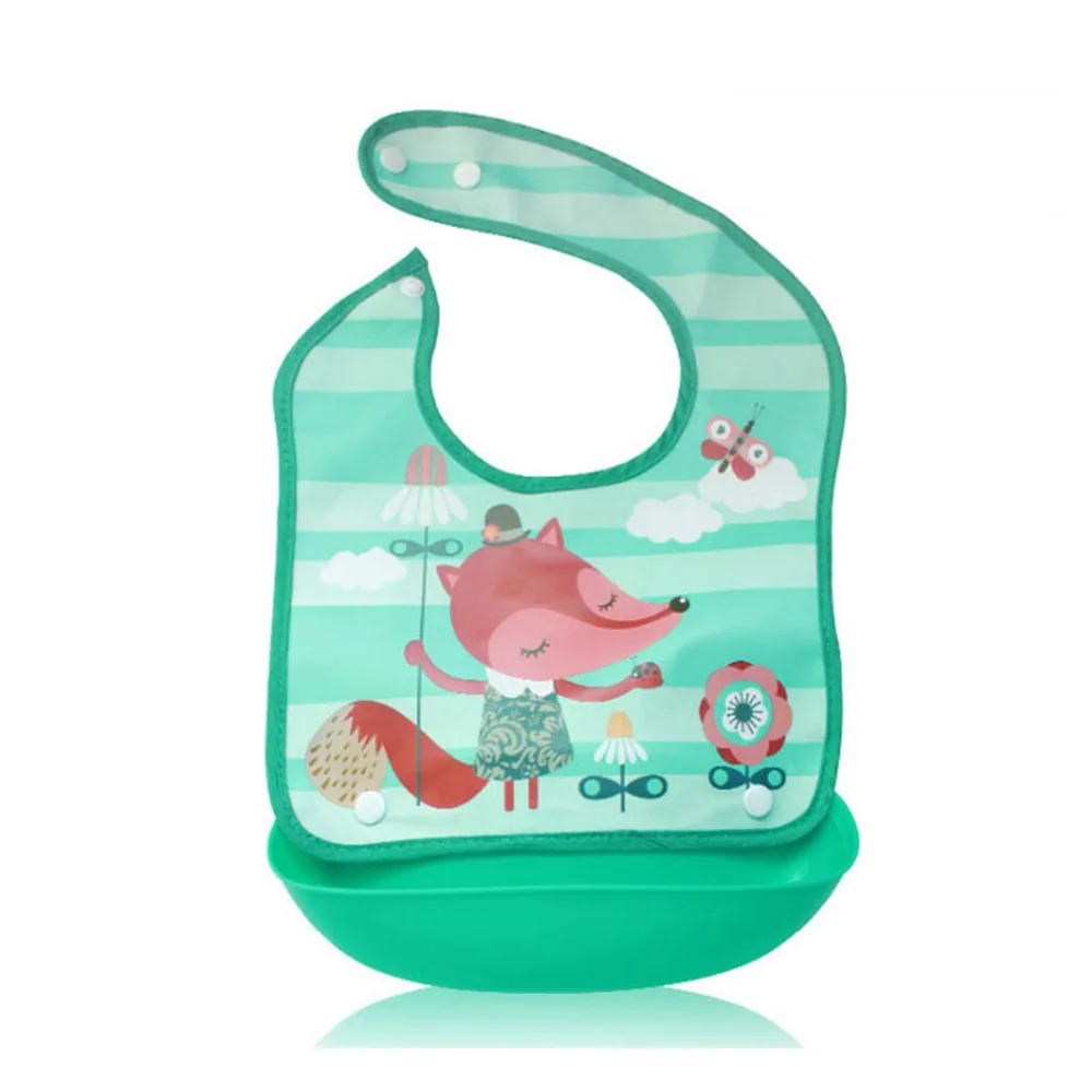 Bibs & Burp Cloths Cartoon Animals Baby Bebe Bibs Kid Infant Apron Towels EVA Plastic Waterproof Baby Bib Baby Stuff Accessories