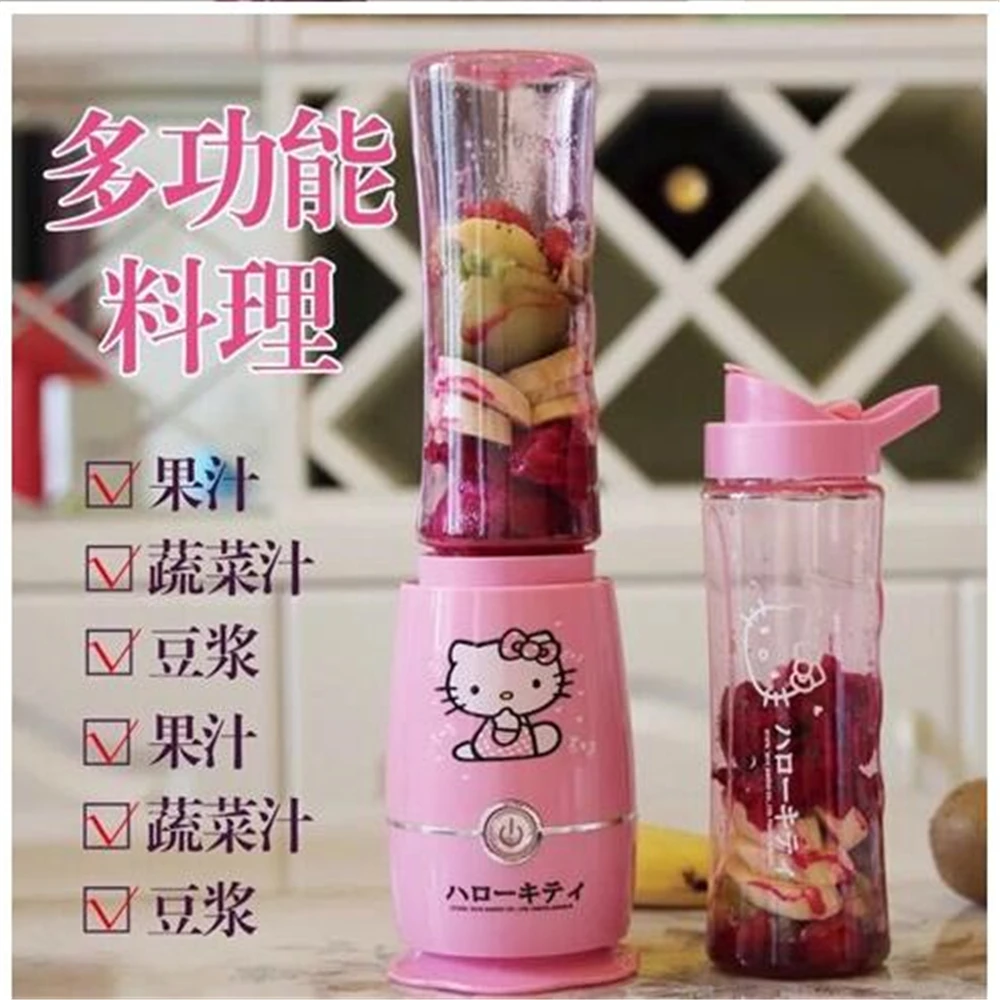 

2018082103 xiangli Juicer household mini student KT cat portable food machine juice machine small soya-bean milk 3 colours 100