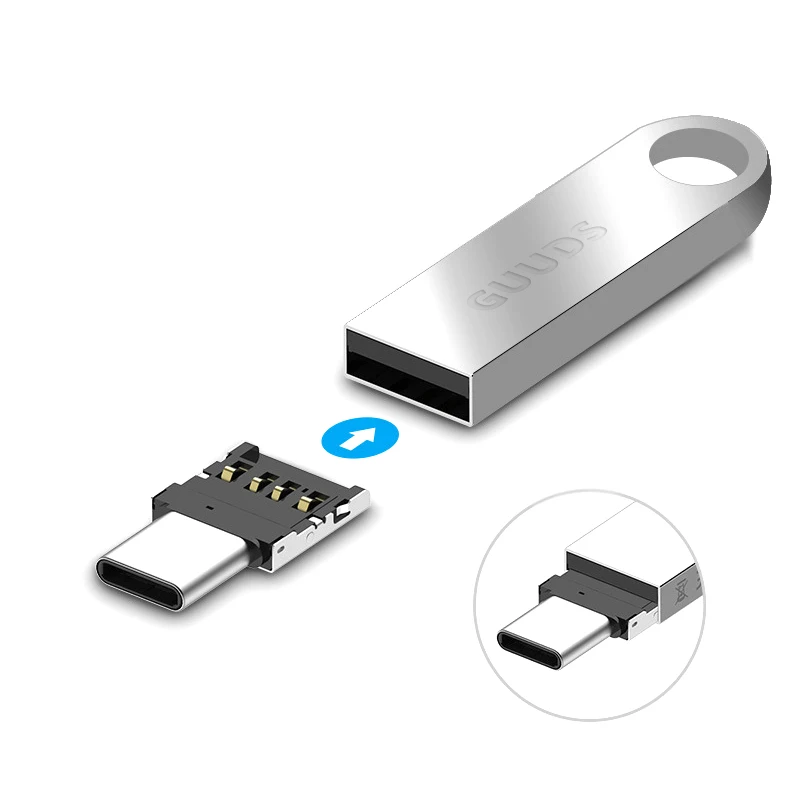 Guuds Ультра маленький Micro USB Type C папа к Женский адаптер OTG Тип разъем TypeC V8