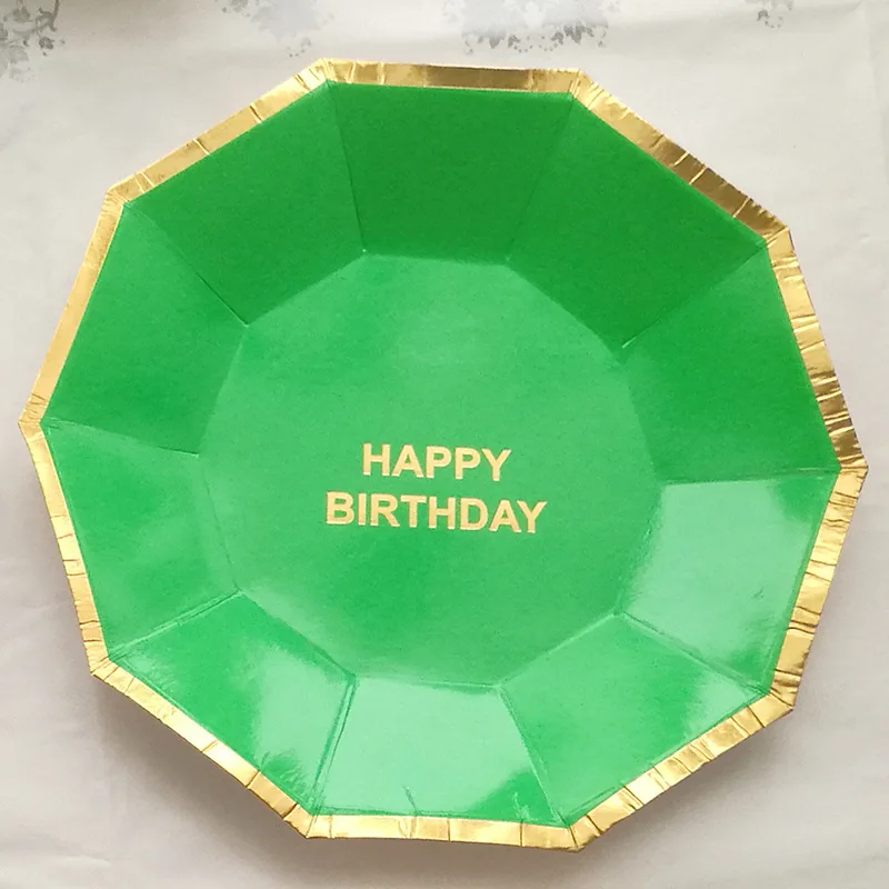 8 шт./лот золото розовый синий красный одноразовые посуда бумажная тарелка для торта с днем рождения партии наборы; детский душ украшения