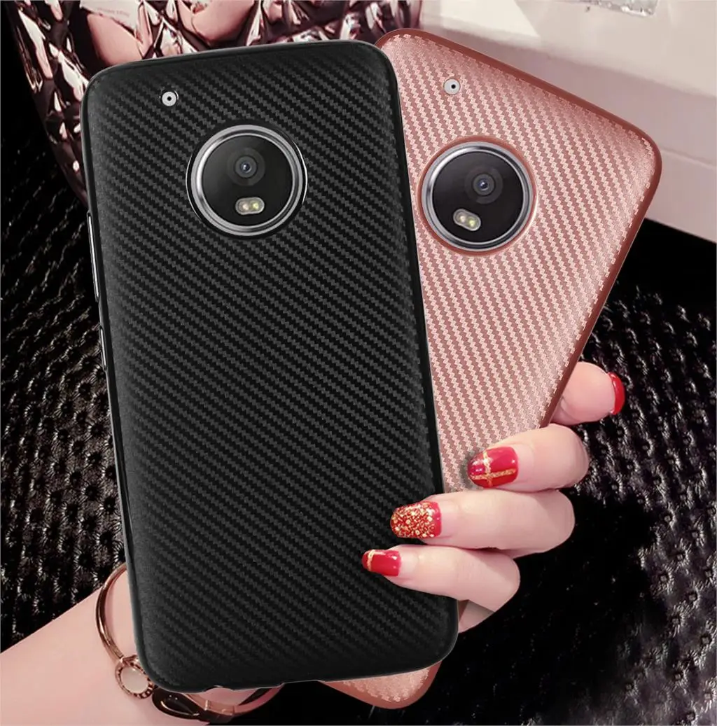 Супер тонкий мягкий чехол из углеродного волокна TPU для Motorola Moto G5 Plus/G4/G4 plus/G4 play/C