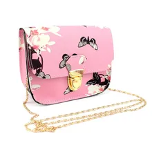 2016 Famoso Diseñador de la Marca de Lujo de Las Mujeres de La Mariposa Impresión de La Flor de Cuero de LA PU Bolso Bolso Messenger Tote Bolsas Mujer