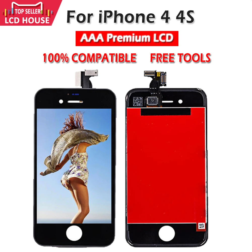 

Grade AAA LCD Display for iPhone 4 4S 4G LCD Screen Front Panel Touch Digitizer Assembly Full Replacement A1332 A1349 A1431