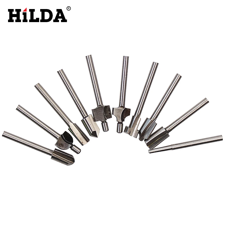 HILDA 10 шт./лот 1/8 мини Хвостовик HSS столярные фрезы для вращающихся инструментов Dremel