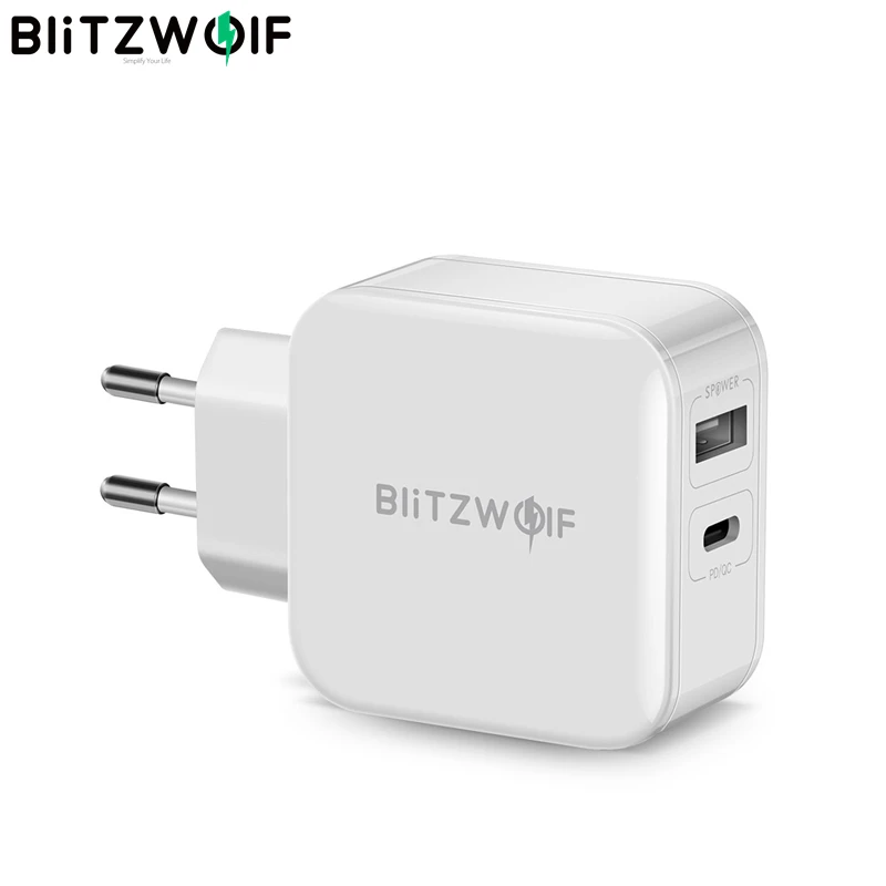 BlitzWolf 30 Вт type-C PD зарядное устройство для мобильного телефона QC3.0+ 2.4A двойной USB быстрое зарядное устройство адаптер питания для iPhone 11 Pro Max X 8 для iPad huawei Xiaomi смартфон