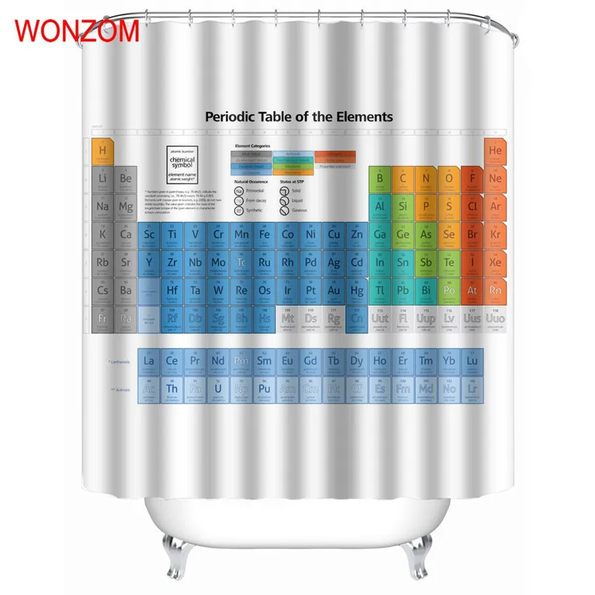 

WONZOM Science Curtains with 12 Hooks For Bathroom Decor Modern Bath Waterproof Curtain 2017 New Bathroom Accessories