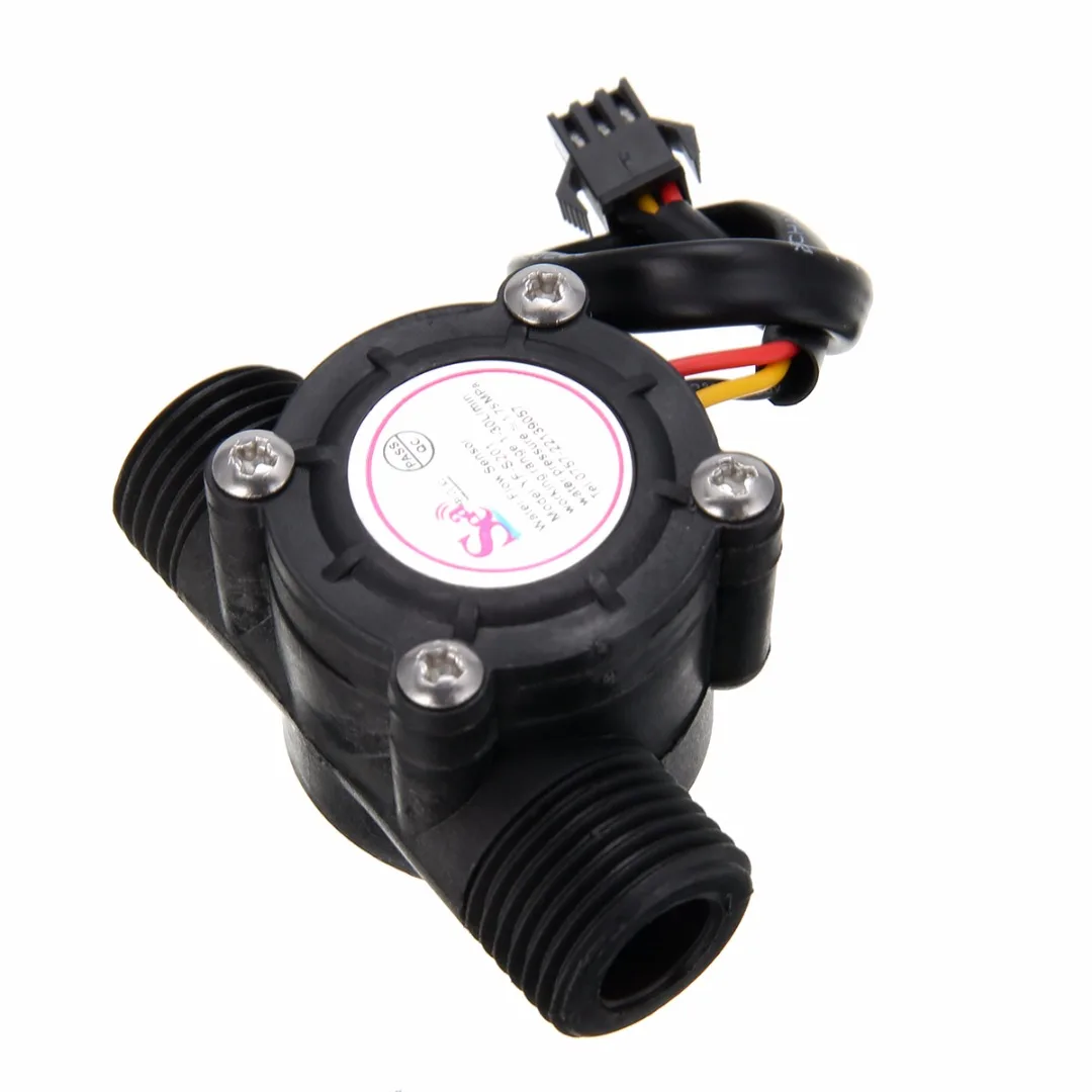 1pc 1/2`` Hall Water Flow Sensor Control Effect Flowmeter Flow Mesuring Tool 1-30L/min For Arduino