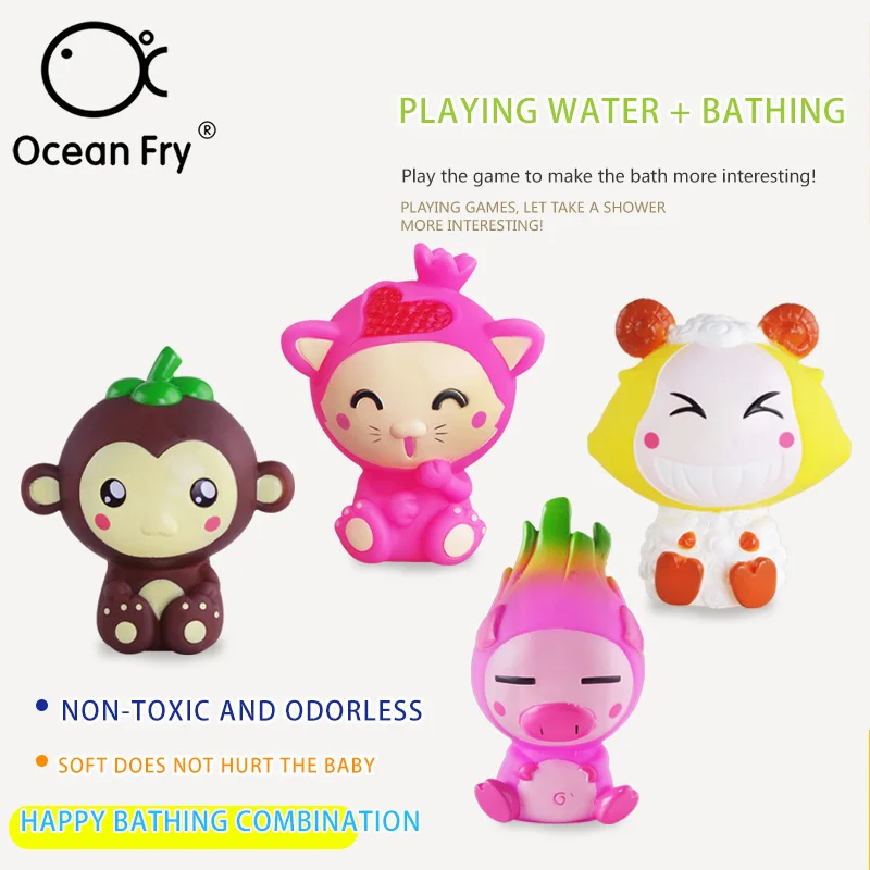 

2pcs/Set Newborn Baby Bath Toys Beach Water Toys Educational Animal Cognitive Floating Toys Random Delivery Hobby Gift Wholesale