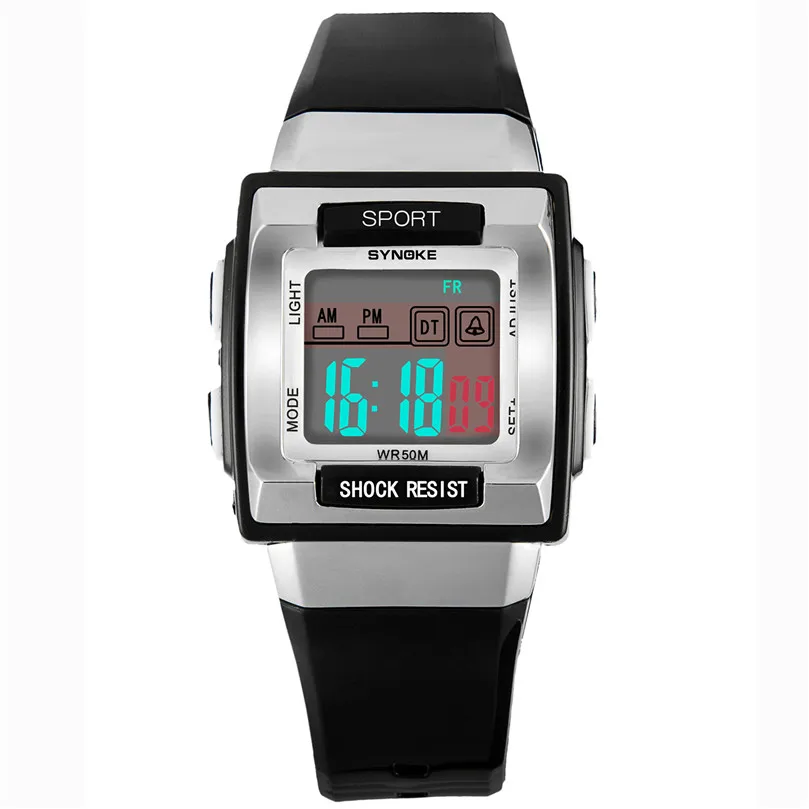 SYNOKE Fashion Kids Electronic WristWatch Digital Montre Enfant Shockproof Children's Watches for Boys Girls Kid Shock Clock L30 - Цвет: Black