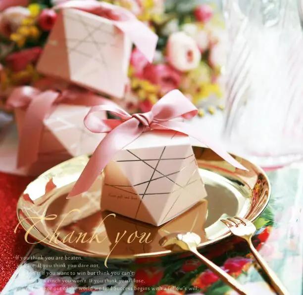 50 шт. Творческий розовый бриллиант Стиль свадебной конфеты Коробки дня мешок сахара вечерние поставляет шоколад коробка подарочная коробка