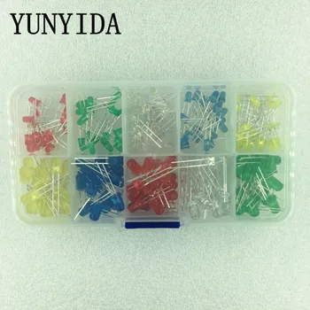 

200PCS/Lot 3MM 5MM Led Kit With Box Mixed Color Red Green Yellow Blue White Light Emitting Diode Assortment 20PCS Each New