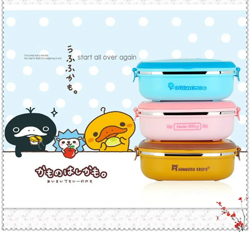 1-set-Jingle-cat-easy-bear-insulation-cartoon-Bento-lunch-box-Multifunction-plastic-food-storage-isolation (2)