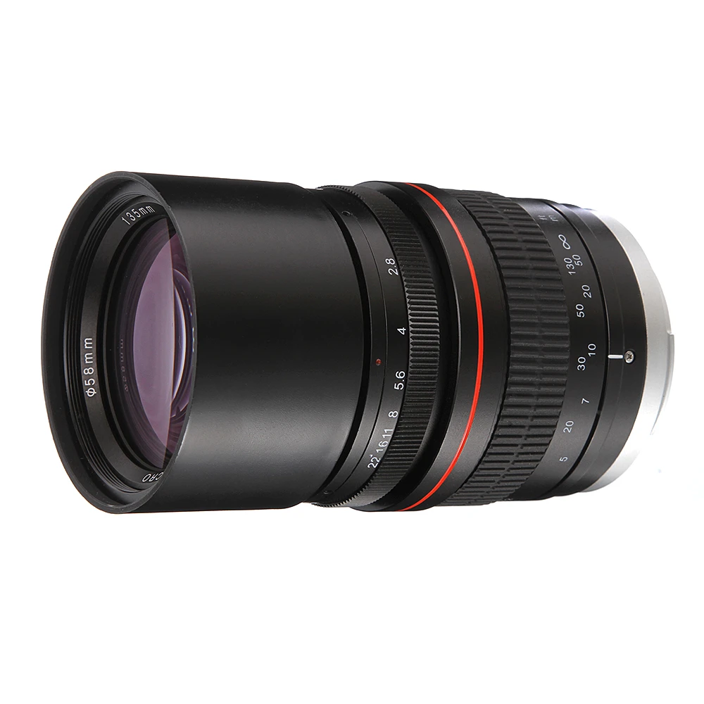 135 мм F2.8 Полнокадровый ручной фокус телеобъектив для Canon EOS 6D 6DII 7DII 70D 80D для Nikon D5300 D3400 D500 D600