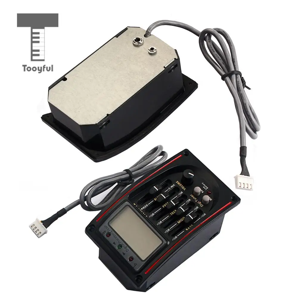 Tooyful 5-Band EQ Equalizer Preamp Pickup LCD Tuner with Microphone Set LC-5 for Acoustic/Classical Guitar Replacement Parts