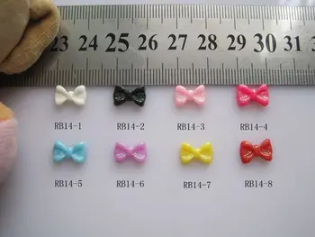 

RB14 200pcs/bag Resin Glitter Bow Nail Art Decoration Nail DIY Accessory Resin Bow without Rhinestone