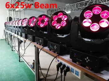 

LED Super Haz 6x25 W LED luz principal movil del haz para Bar efecto de etapa de iluminacion led dmx dj luces