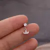 Boucle d'oreille en cristal, Piercing du Cartilage, en forme de cœur, d'étoile, de croix, en acier inoxydable, clous Helix ► Photo 3/6