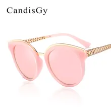 Mujeres Espejo Gafas de Sol de Moda UV400 Diseñador de la Marca de lujo de Color Rosa Dama Gafas de Sol de Marco de Metal Femenino