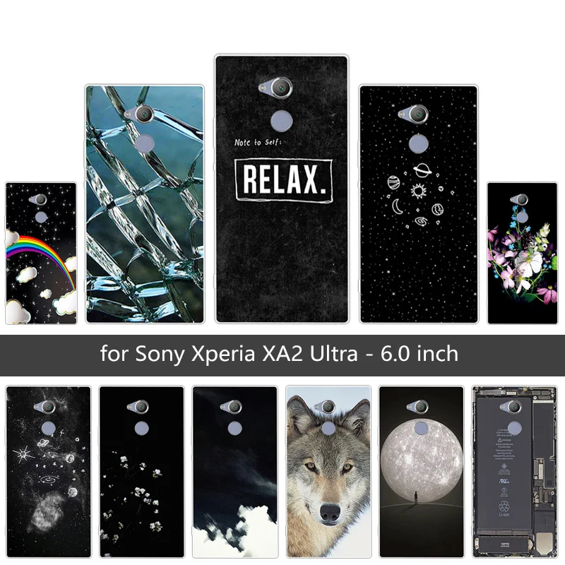 6.0&quot for Sony Xperia XA2 Ultra Transparent Silicone Protective Back Phone Cover Soft Rainbow Case |