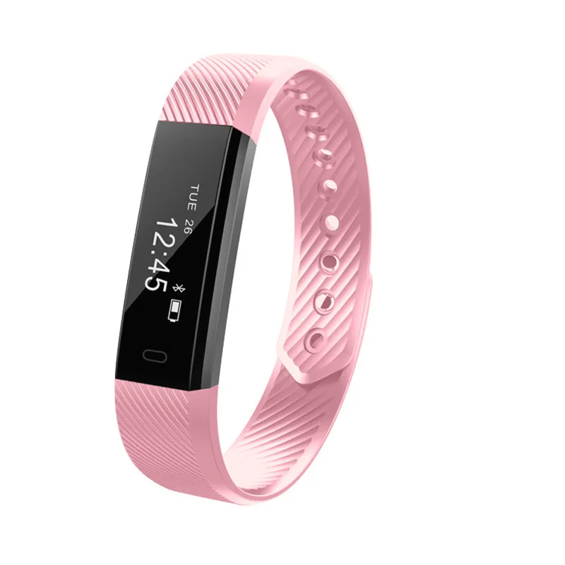 Фитнес-трекер умный Браслет ID115 Veryfit APP Bluetooth Band монитор активности будильник спортивный браслет для iOS Android - Цвет: Розовый