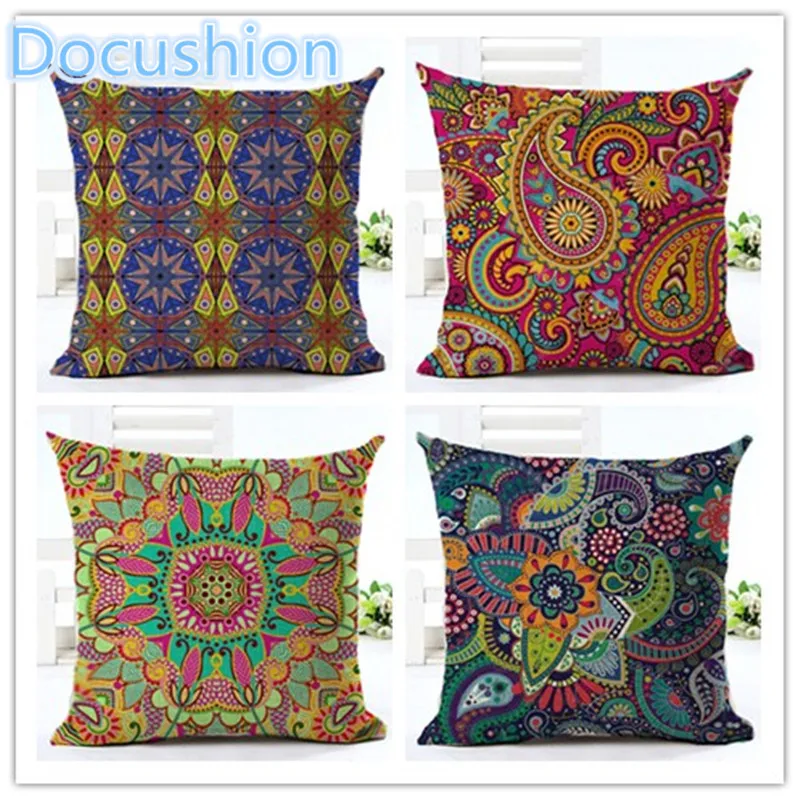 Fashion Bohemian Style paisley Printed Houseware Decor Cojines Printed