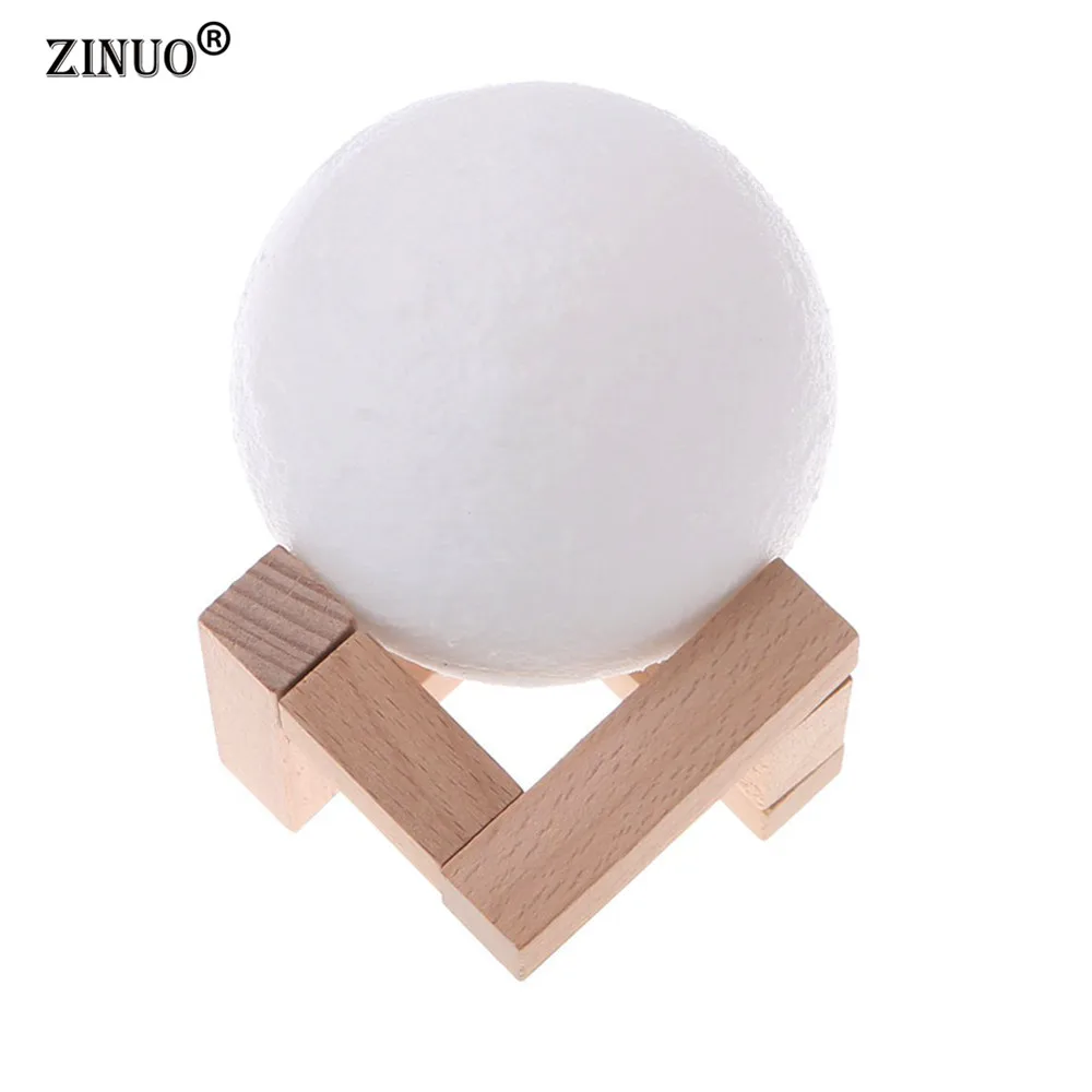 ZINUO قابلة للشحن مصباح قمري 2 اللون تغيير 3D مسة خفيفة التبديل 3D طباعة مصباح القمر نوم خزانة ليلة ضوء الإبداعية الهدايا
