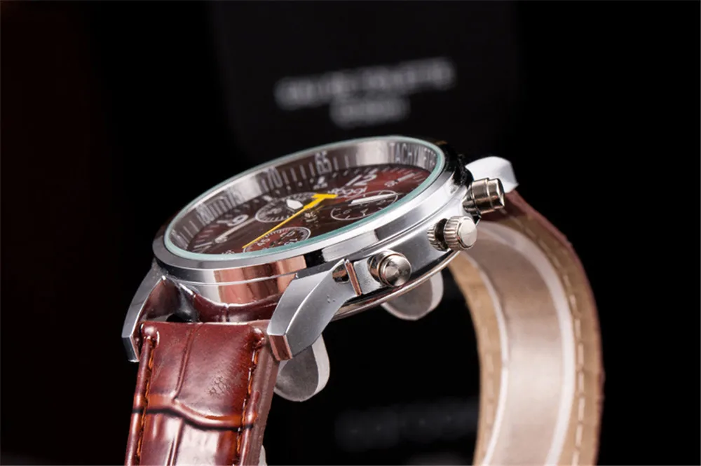 Роскошные модные крокодиловые искусственная кожа Мужские Аналоговые часы наручные часы 115