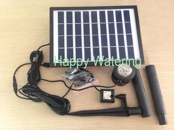 

5W 280L/H Pond Fountain Solar Fountain Solar Water Pump+ Battery + 12 LEDS Light for Garden