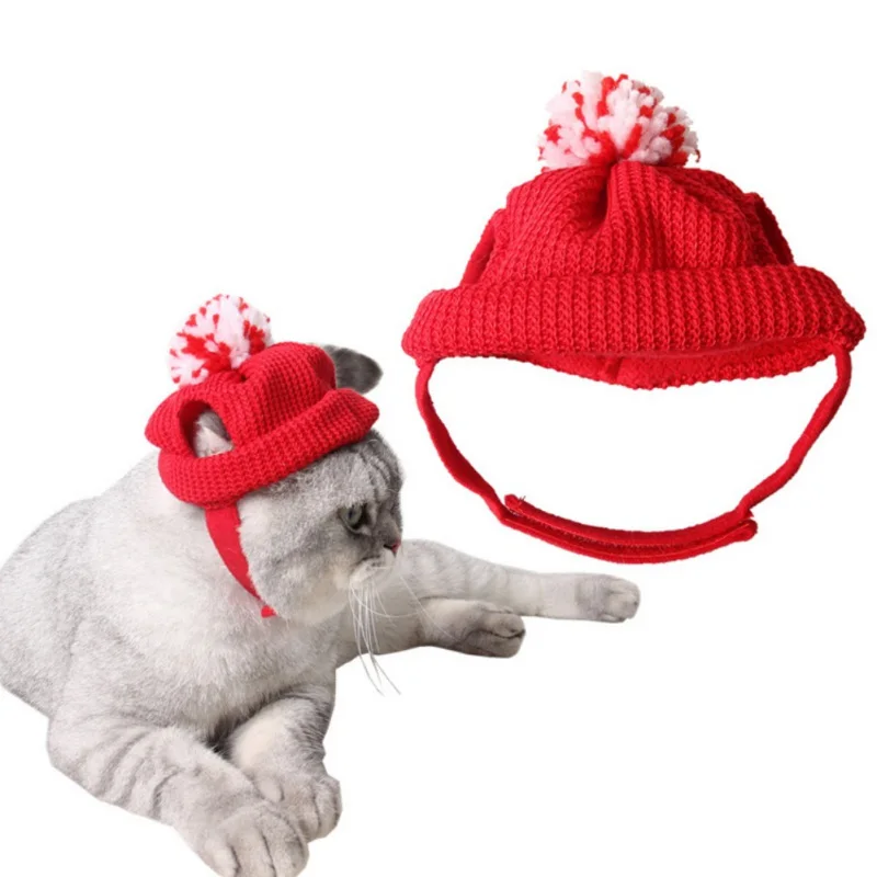 

Pet Dog Cat Hat Winter Caps Christmas Warm Hat Puppy Dog Wool Cap Party Wear