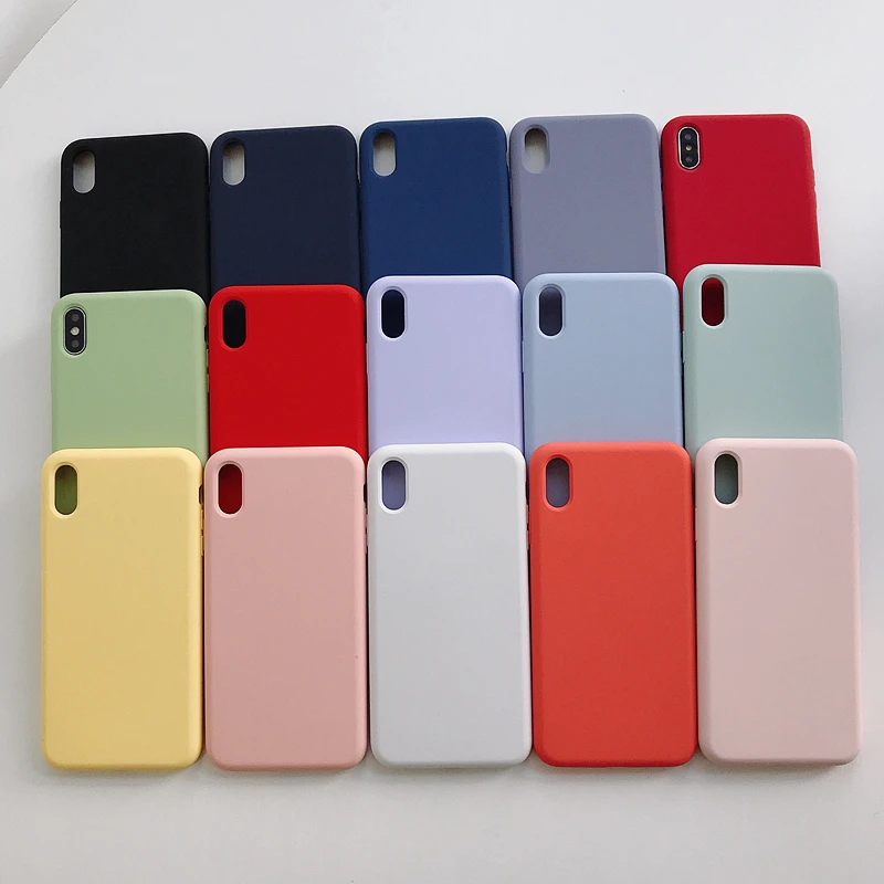 Оригинальные чехлы для телефонов iPhone 7 8 Plus 6 6s жидкий силиконовый чехол XS Max XR X(10)
