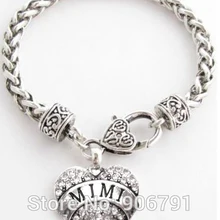 Мими с хрустальным сердцем Лобстер браслет на крючке