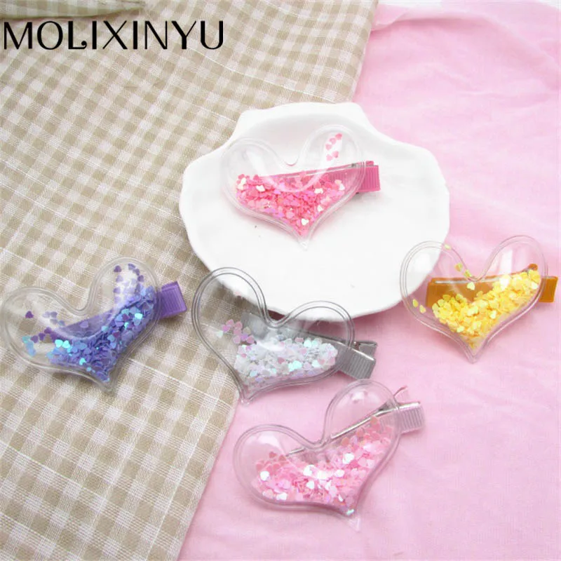 

MOLIXINYU 1pc Baby Girl Hairpin Newborn Shiny Star Heart Baby Hairpin Baby Girl Sequin Hairpin Mini Clip