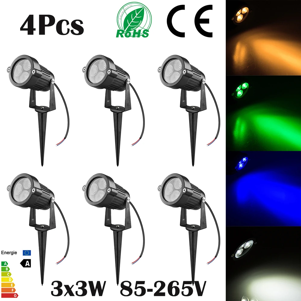 Садовый свет открытый светодиодный садовый газон свет 3*3 Вт Tuinverlichting Газон Свет двора патио светильник для дорожки лампа водонепроницаемый DC 12 V