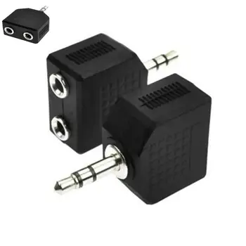 

3.5mm 1 Male to 2 Female Audio Headphone Splitter Adpater For Earphone Headset Converting Connector Splitter Headphone