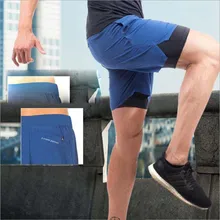 Лето новые мужские высококачественные шорты для фитнеса плотные сухие двухслойные повседневные спортивные кроссовки для тренировок на открытом воздухе мужские